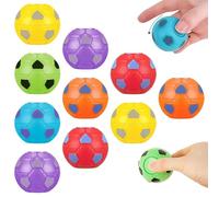 GAROMIA Lot de 12 spinner de football rotatifs - Mini balles de football - Anti-stress - Jouet sensoriel - Cadeau d'anniversaire d'enfant pour enfants et adultes
