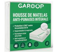 GAROOP Housse Matelas 160x200x30 cm Anti Punaise de Lit et Anti Acarien avec Fermeture Éclair - Protège-Matelas Imperméable Intégral OekoTex | Conception Professionnelle