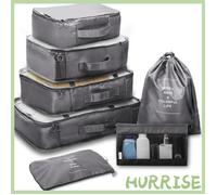 Garosa 1 7 pièces cubes d'emballage sacs d'emballage de voyage organisateurs de bagages sacs en maille luminaire linge Gris