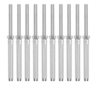 Garosa 10 Pcs Filetage Swage Lag Vis en Acier Inoxydable Rouille Non Corrosion Câble Garde-Corps Matériel Tige Droite Swage Lag Vis Kit Fil Câble Connecteur Accessoires (M10/5mm)