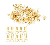 Garosa 100 Pièces M4 Bornes à Anneau de Goujon Cosses à Sertir en Cuivre Robustes Câble de Soudage Cosse à œillet en Cuivre Nu,Terminaux