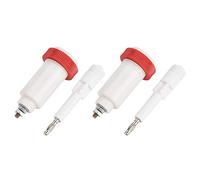 Garosa 2 paires de connecteurs de haute tension 10kv Prises femelles croisées banane blanche et rouge 4mm en laiton nickelé Type lanterne prise banane + Prise banane 4mm ABS à panneau