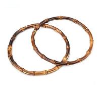 Garosa 2Pcs Poignées de Sac en Bambou, Poignées de Remplacement pour Sac à Main, Accessoires de Fabrication de Sac