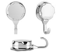 Garosa 3 Pièces Crochets à Ventouse Murales Système de Vide Puissant pour Serviette et Peignoir Sans Perçage Étanche Robuste pour Salle de Bain et Cuisine