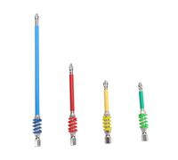 Garosa 4 Embouts de Tournevis PH2 à Ressort, 65 70 90 150 Mm à Tige Hexagonale de 1/4 Pouce Magnétique Antidérapant, avec Manchon en Caoutchouc isolé, pour Tournevis électriques