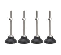 Garosa 4 Pieds de Nivellement M8 - Base en Caoutchouc Antidérapante Réglable pour établi, Meubles et étagères, Réglage de la Hauteur de 100 Mm, Construction en Nylon Noir et en Acier