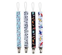 Garosa 4pcs de Tétine pour bébé, Clips Métalliques sans Non Toxiques avec Sangle en Polyester Lavable, Couleurs Fonctionnelles pour la Petite Fille en Bas âge (5)