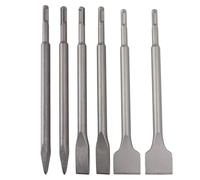 Garosa 6 Pièces Ensemble de Burins à Percussion Rotatifs de 250 Mm de Longueur Forets à Tige Ronde Pointe Ciseau à échelle Plate pour les Travaux de Démolition de Ciment de Brique en