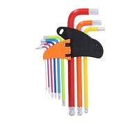 Garosa 9pcs HEX CLÉS avec Bras Long coloré, Kit de Réglage de clé Hexagonal à Tête de Balle pour L'entretien et la Réparation, en Acier chromé de Vanadium, 1,5 Mm à 10 Mm