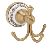 Garosa Antique Bleu et Blanc Porcelaine 3 Broches Rétro Salle De Bains Mur Monté Manteau Crochets Beau Décoratif Élégant Vêtements Robe Crochet pour Salon