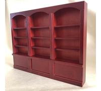 Garosa Bibliothèque de Maison de Poupée, Mini Vitrine en Bois pour Maison de Poupée, avec Une Finition Soignée et Une Apparence Exquise, Meubles de Jouets pour Enfants (Rouge-Marron)