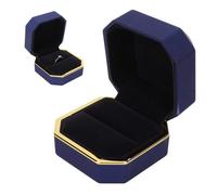 Garosa Boîte à bagues avec lumière Boîte à bagues lumineuse LED, présentoir de bijoux, boîte-cadeau, mallette lunettes bijoux Bleu
