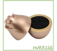 Garosa Boîte à bagues fleur rose Boîte à bagues en forme de Rose, couleur Champagne, étui à bagues magnétique ouvert montres boite