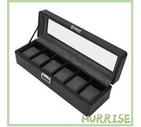 Garosa boîte à bijoux Boîte à Montres Étui de Rangement pour Bijoux Premium Monocouche 6 Compartiments Organisateur montres outils