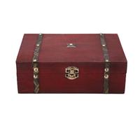 Garosa Boîte à bijoux Boîte de rangement de bijoux en bois vintage rétro antique boîte à la main avec mini serrure en métal marchandises organisateur coffret pour stocker bijoux