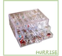 Garosa boîte à bijoux Boîte De Rangement De Bijoux Transparente 72 Grilles Boucle D'oreille Antipo OBF montres boite 3 couches
