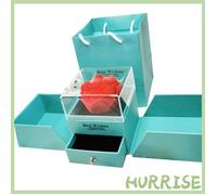 Garosa Boîte à bijoux de fleur de rose Boîte à bijoux en forme de Rose, coffret cadeau exquis pour bague et lunettes parure Vert