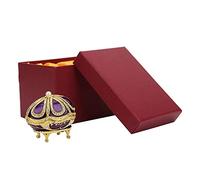 Garosa boîte à Bijoux Oeuf Fabergé Violet Style Vintage avec décoration en pour Collection de Bracelets Bijoux collierOeufs en émail Ornaments Ornaments