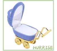 Garosa Boîte à bijoux pour bagues Boîte De Rangement Bague Vintage Pour Bébé Carriage En Floc bijoux boite Bleu