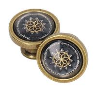Garosa Bouton de Poignée de Meuble Rond, 2 Ensembles de Bouton de Meuble Antique en Alliage de Zinc Rond Monotrou Porte d'Armoire Armoire Armoire Matériel Poignée Cuivre, Boutons