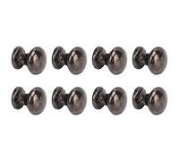 Garosa Boutons de Maison de Poupée en Métal à Poignée Ronde, Ensemble de Poignées de Porte à l'échelle 1:12 pour Meubles Miniatures, 8 Poignées en Métal Durables (Black)