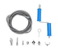 Garosa Câble de Tarière de Vidange de 5 M, Serpent de Vidange de 12 Mm avec 6 Accessoires de, Adaptateur électrique Manuel pour Cuisine, Salle de Bains, évier, Douche, Nettoyage des