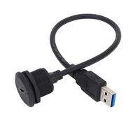 Garosa Câble USB 3.0 vers Type C Mâle à Encastrer, PA66 et Laiton, Transfert de Données Rapide 5 Gbps, Idéal pour les Véhicules et les Bateaux