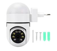 Garosa Caméra sans Fil HD Full Color Night Vision 360° 2MP Plug Type PTZ Bulb Camera LED Security Camera Network Wireless WiFi for Home EU Plug 110-240V