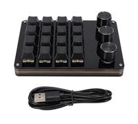 Garosa Clavier Macro personnalisé à 16 Touches, 3 Boutons, Clavier Mécanique échangeable à Chaud avec Interrupteur Bleu pour L'édition Vidéo de Jeu et la Programmation de Raccourcis