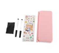 Garosa Combinaison Boîte/Couvercle et Bibliothèque pour Enfants, Boîte à Stylos Pliable avec 2 Stylos Effaçables et Feuilles D'autocollants, Cultivez de Bonnes Habitudes de Lecture (Pink)