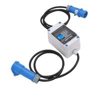 Garosa Compteur électrique Numérique Mobile 16 A avec Prise CEE, Compteur KWH étanche IP67, Moniteur de Puissance en Temps Réel pour Camping-car, Camping et Maison, Câble de 1,4 M