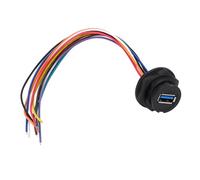 Garosa Connecteur à Pression 16 Broches, Adaptateur de Montage sur Panneau USB 3.0 étanche avec Fil de 20 Cm pour équipement Mécanique Extérieur
