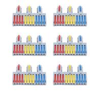 Garosa Connecteur de Fil à Levier Enfichable 32A, 6 Pièces, 3 en 12 Sorties, Terminal électrique Rapide Réutilisable pour Fils Solides et Flexibles 12-28 AWG
