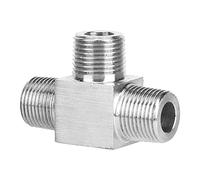 Garosa Connecteur de Tuyau à 3 Voies, Raccord à 3 Voies en Acier Inoxydable 304 pour Applications d'eau, de Gazole avec Filetage Mâle BSP Tailles /4 pour les Projets de Plomberie (Fil extérieur 1/4)