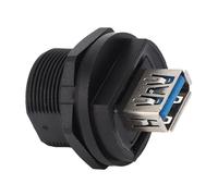 Garosa Connecteur USB 3.0 Double Femelle, Adaptateur fileté Résistant à l'eau, Transfert de Données Rapide 5 Gbit/s pour Usage Industriel, Installation Facile, Compatible avec USB 2.0