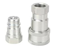 Garosa Coupleur Hydraulique NPT 1/2 Po, Acier trempé, Prévention Automatique des Fuites, compatibilité Interchangeable, Idéal pour les Systèmes Hydrauliques