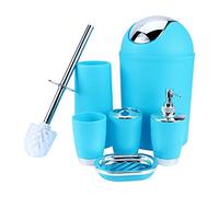 Garosa Ensemble d'accessoires de Salle de Bain, Organisateur Moderne avec 6 Pièces pour la Décoration de la Maison, Comprend Un Porte-gobelet, Une Brosse de Toilette, Une Brosse à Dents, Essentiel