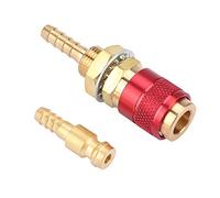 Garosa Ensemble d'adaptateurs en Laiton à Connecteur Rapide M6, Tuyau Refroidi à l'eau pour Torche de Soudage MIG TIG, or Bleu Rouge (rouge)