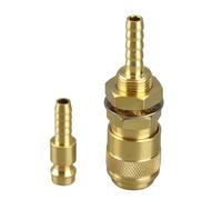 Garosa Ensemble d'adaptateurs en Laiton à Connecteur Rapide M6, Tuyau Refroidi à l'eau pour Torche de Soudage MIG TIG, or Bleu Rouge (GOLD)