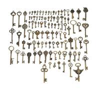 Garosa Ensemble de 100 Breloques Clés Squelettes Vintage Bronze pour Fabrication de Bijoux, Collier Pendentifs, Accessoires DIY, Décoration Mariage