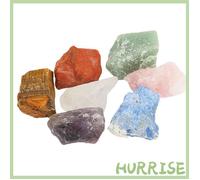 Garosa Ensemble de pierres de chakra 7Pcs Chakra Stones Set 7 Couleurs Colorées Chakra Raw Stones Crystal Stones lunettes parure