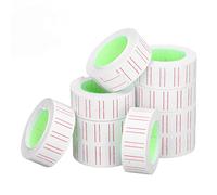 Garosa Étiquettes Prix Autocollants, Doubles Lignes Rouges Faciles à Voir, Transparente en Papier Lisse, 3 Tubes 30 Rouleaux 15000 Feuilles, avec Encre Séchée Rapide, pour M5500