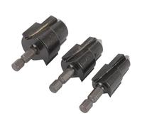 Garosa Foret à Fraiser, Alliage d'acier au Tungstène de qualité Industrielle, Ensemble de 3 Pièces avec Tige Hexagonale de 1/4 Po pour Produits en Plastique PPR