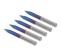 Garosa Fraises de Gravure en Tungstène, Finition Miroir, Queue de 4 Mm, | Jeu de fraises à rainure droite, Kit de 5 pièces, longueur de lame de 30mm, pour les détails CNC et acryliques, sculpture