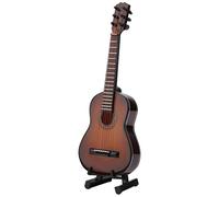 Garosa Guitare Miniature en Bois Artisanale 14cm avec Support de Stand - Décoration Maison Élégante pour Amateurs de Musique et Accessoires de Dollhouse Idéal Cadeau Collecteur Marron
