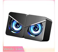 Garosa Haut-parleur pour ordinateur de bureau Ordinateur élégant élégant Multifonction Strong Bass 4D Sound Sound USB son video