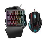 Garosa J50 Clavier de Jeu Souris Combo Clavier à Une Main avec Rétro-éclairage LED 5 DPI Réglable Conception Ergonomique pour Les Joueurs PC Mac OS X