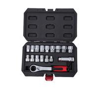 Garosa Jeu de Clés à Cliquet Traversantes de 19 Mm, 17 Pièces, Douille 12 Pans en Acier CRV 10-24 Mm avec Adaptateur D'entraînement 1/2 3/8" pour Serrer et Desserrer les écrous su