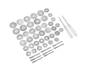 Garosa Jeu de Meules Diamantées Assortiment de Disques de Coupe en Métal 50 Pièces Kit de Meules en Argent avec Tournevis et Bielle 16 Mm 18 Mm 22 25 pour les Utilisateurs d'outils Rotatifs