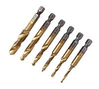 Garosa Kit de Forets à Combinaison Métrique 6 Pièces, Acier Rapide M3 M4 M5 M6 M8 M10 pour des Tâches de Perçage et de Taraudage Rapides